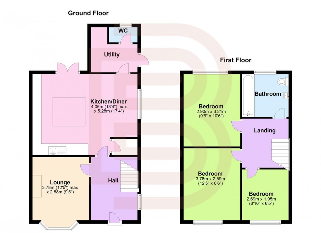 Floorplan for Tower Road, Rugby