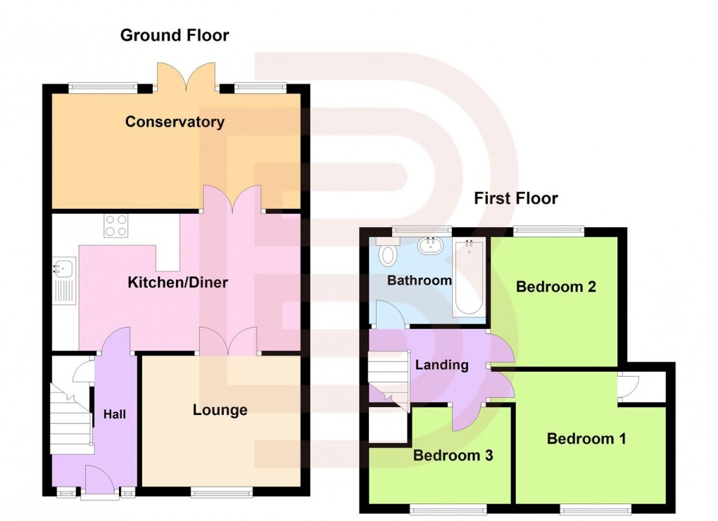 Floorplan for Leigh Crescent, Long Itchington, Southam