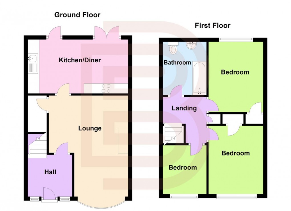 Floorplan for Lennon Close, Hillmorton, Rugby