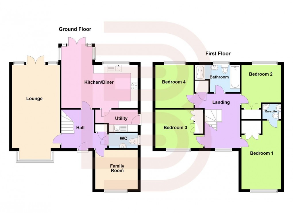 Floorplan for Stanford Way, Cawston, Rugby