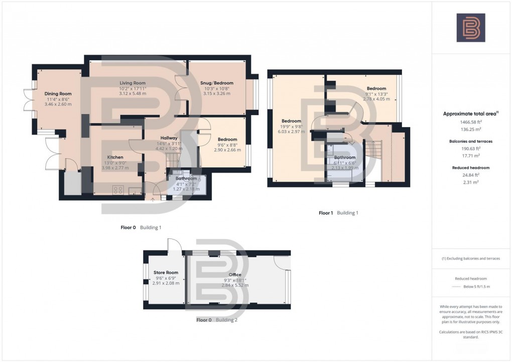 Floorplan for Falstaff Drive, Woodlands, Rugby