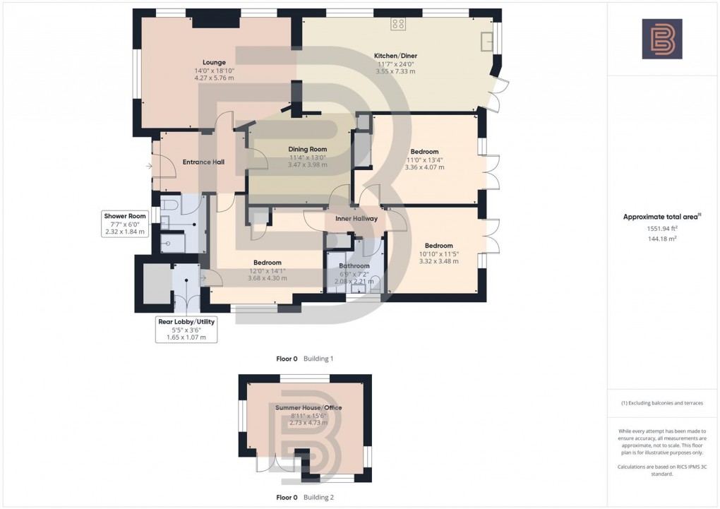 Floorplan for North Road, Clifton Upon Dunsmore, Rugby