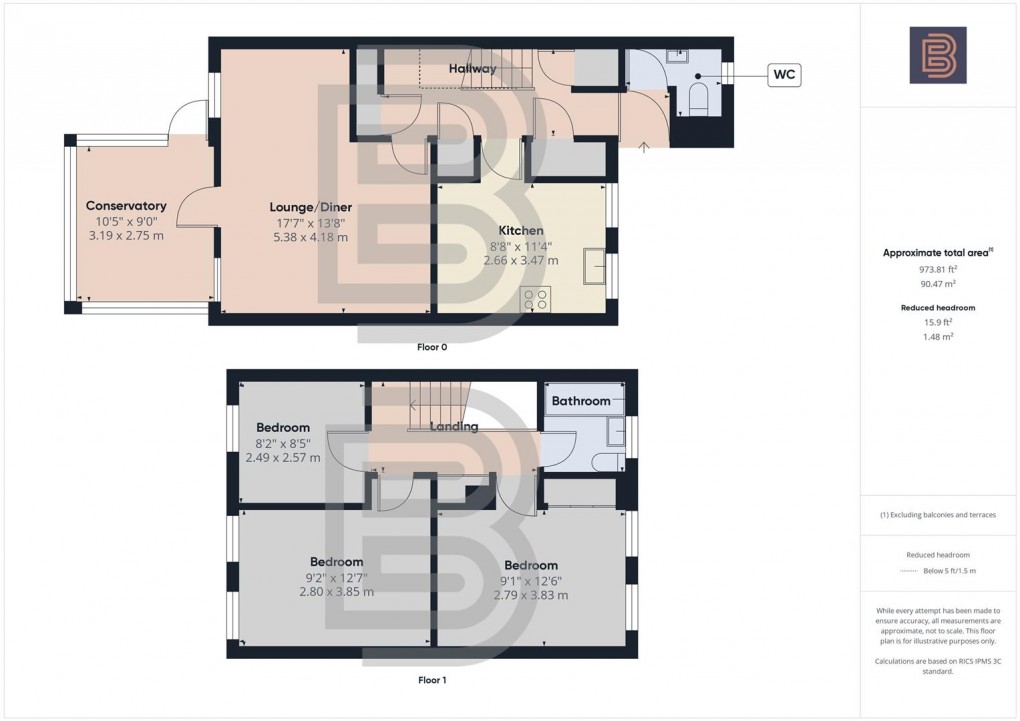 Floorplan for Robertson Close, Clifton Upon Dunsmore, Rugby